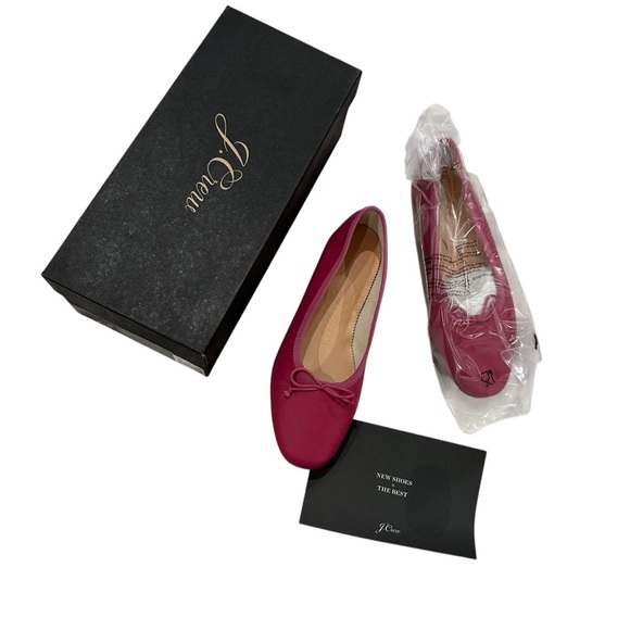 J.Crew Zoe ballet flats in leather hot pink - Picture 3 of 7